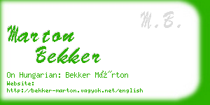 marton bekker business card